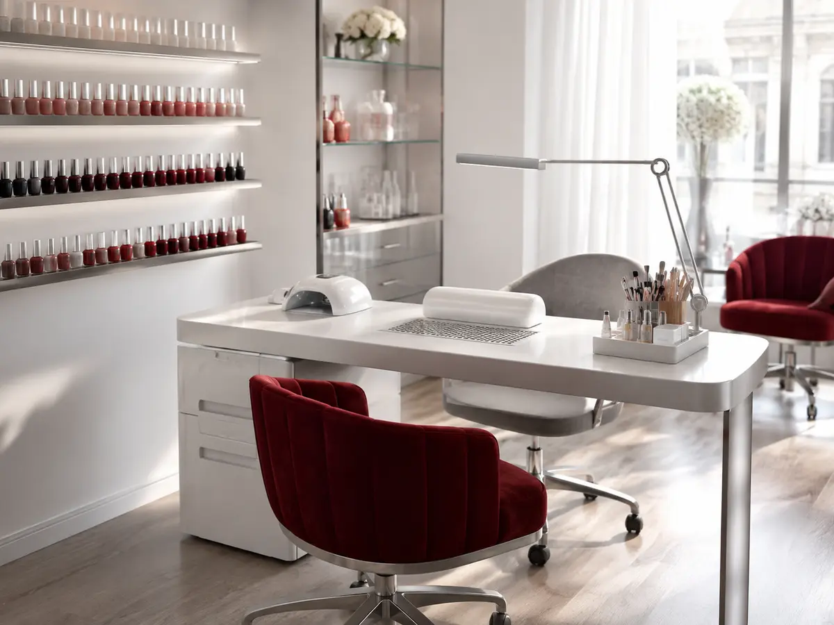 Clean contemporary gel nail workstation