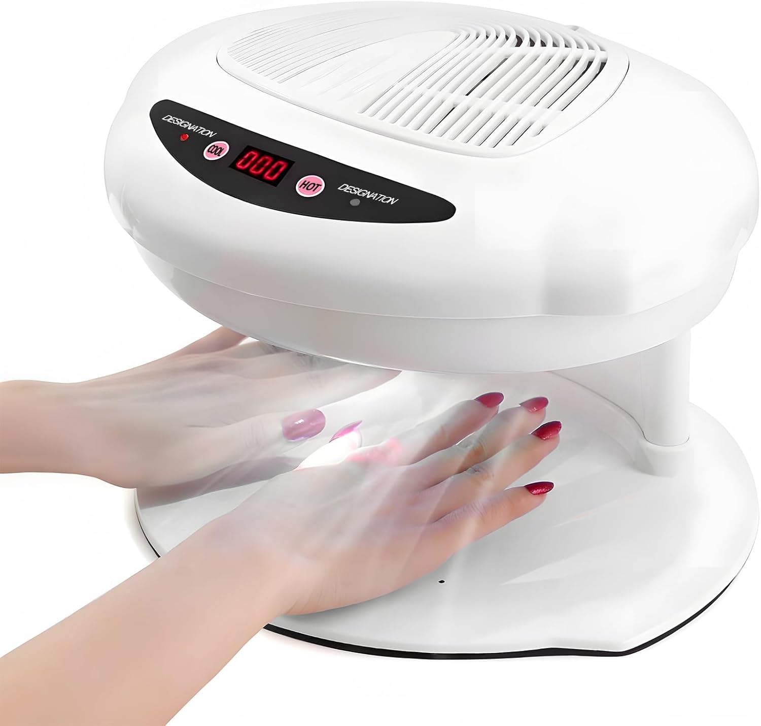 Nail Dryer for Regular Polish, 400W Nail Drying Fan Professional Air Nail Dryer Fan with Sensor and Hot and Cool Air for Manicure Salon and Home Use