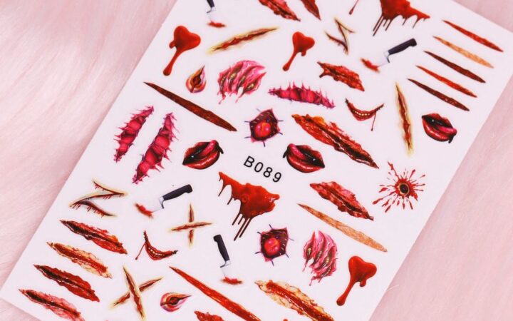 Bloody Halloween Nail Stickers for Salon Services