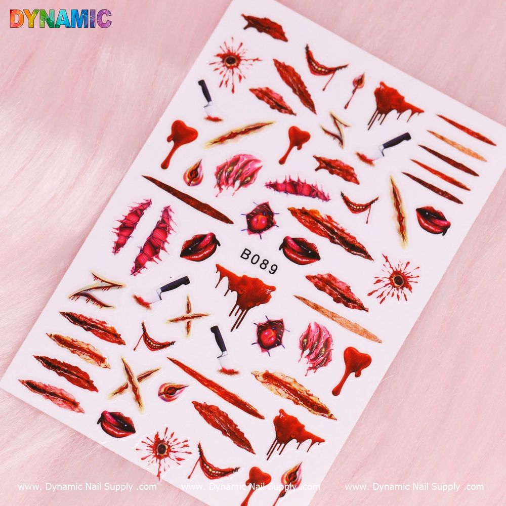 Bloody Halloween Nail Stickers for Salon Services