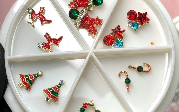 Christmas Nail Charms Set: 12 Festive 3D Designs