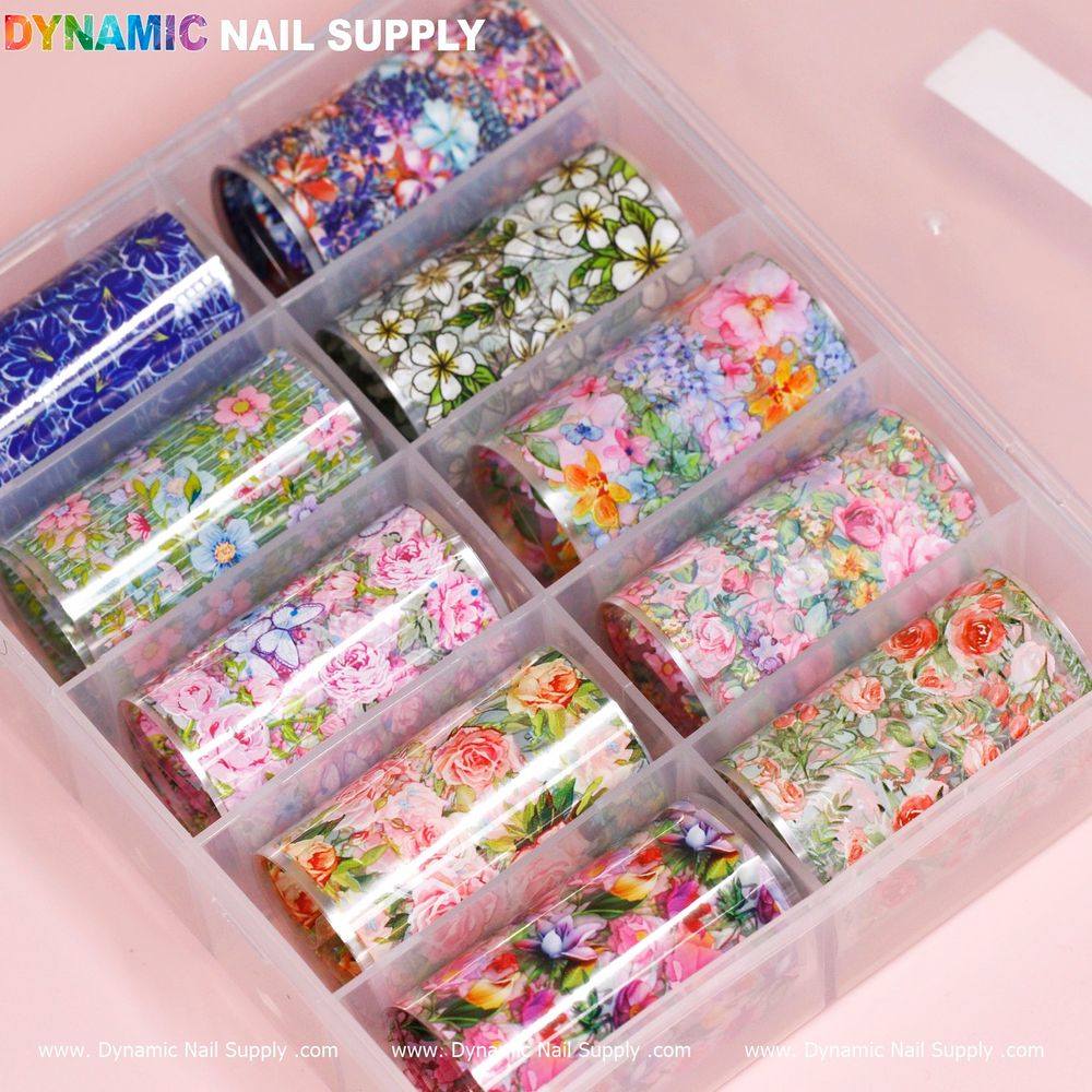 colorful floral nail foils - 2