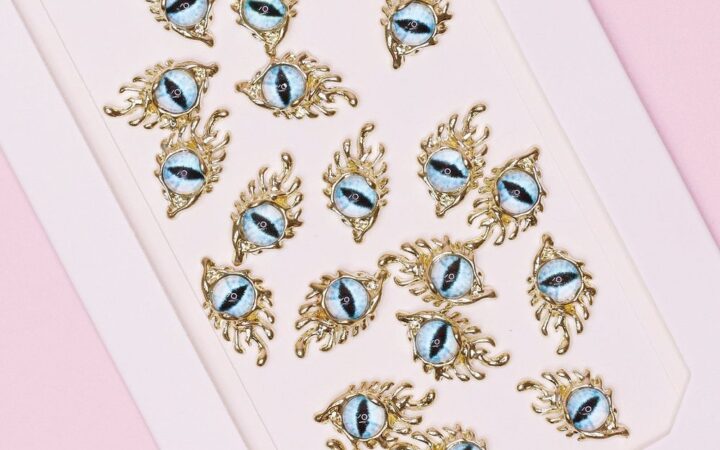 Integrating Light Blue Eye Nail Charms into Salon Workflow
