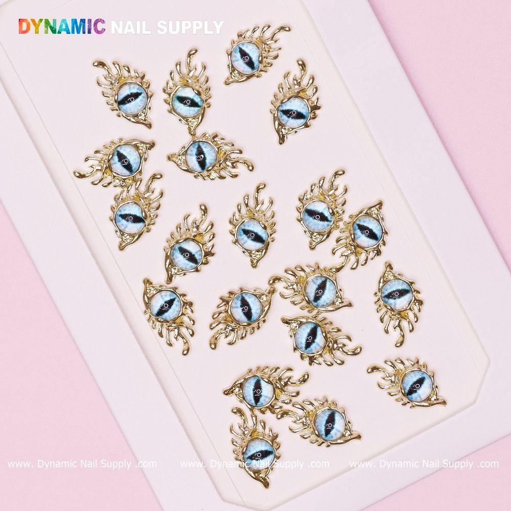 Integrating Light Blue Eye Nail Charms into Salon Workflow