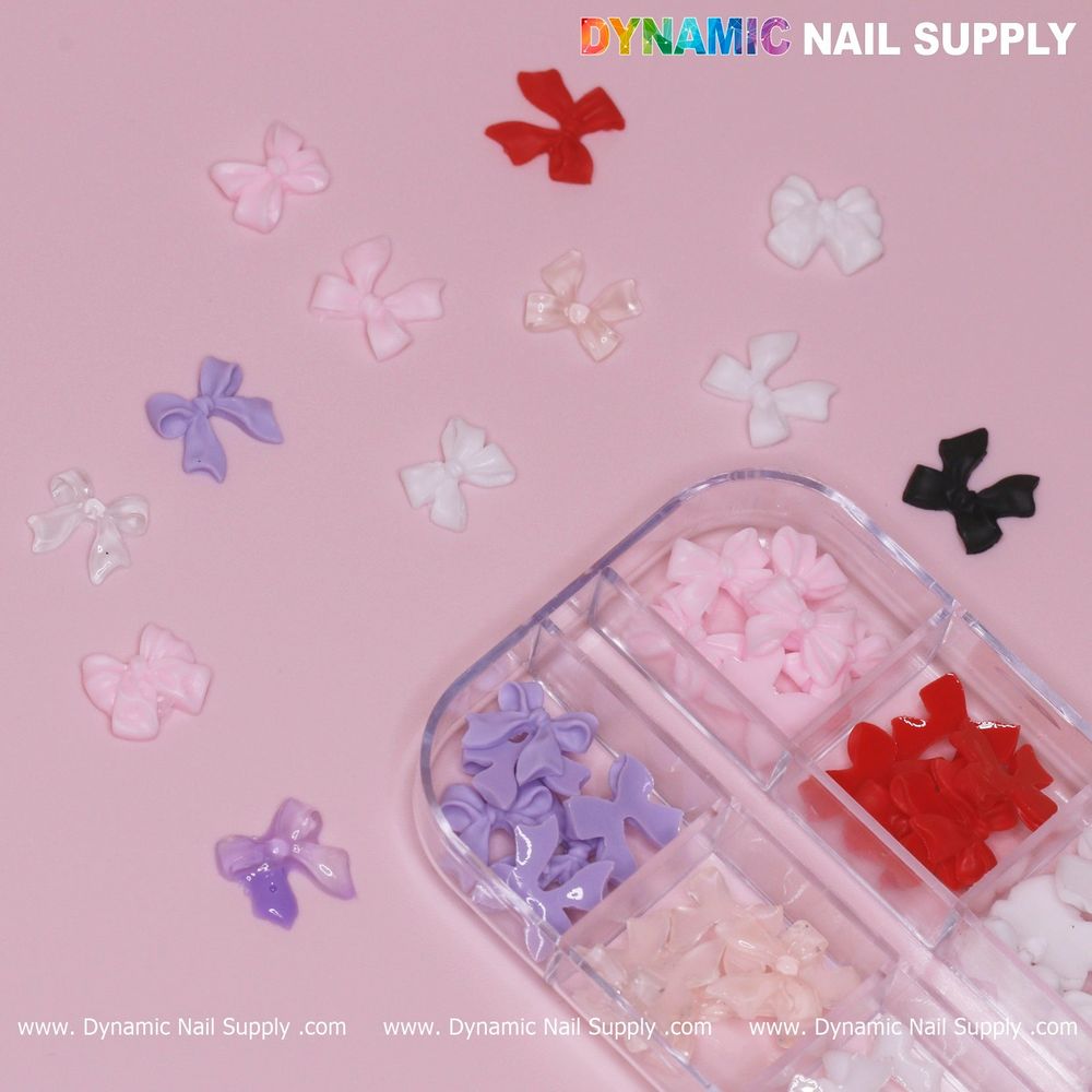 Quick Fixes with Mixed Resin Bow Nail Charms for Manicures