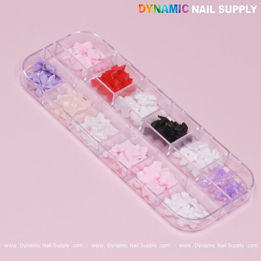 mixed resin bow nail charms pack - 2