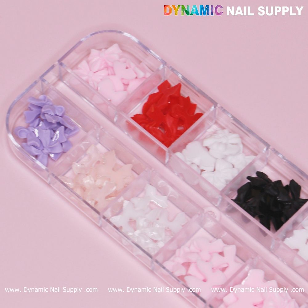 mixed resin bow nail charms pack - 3