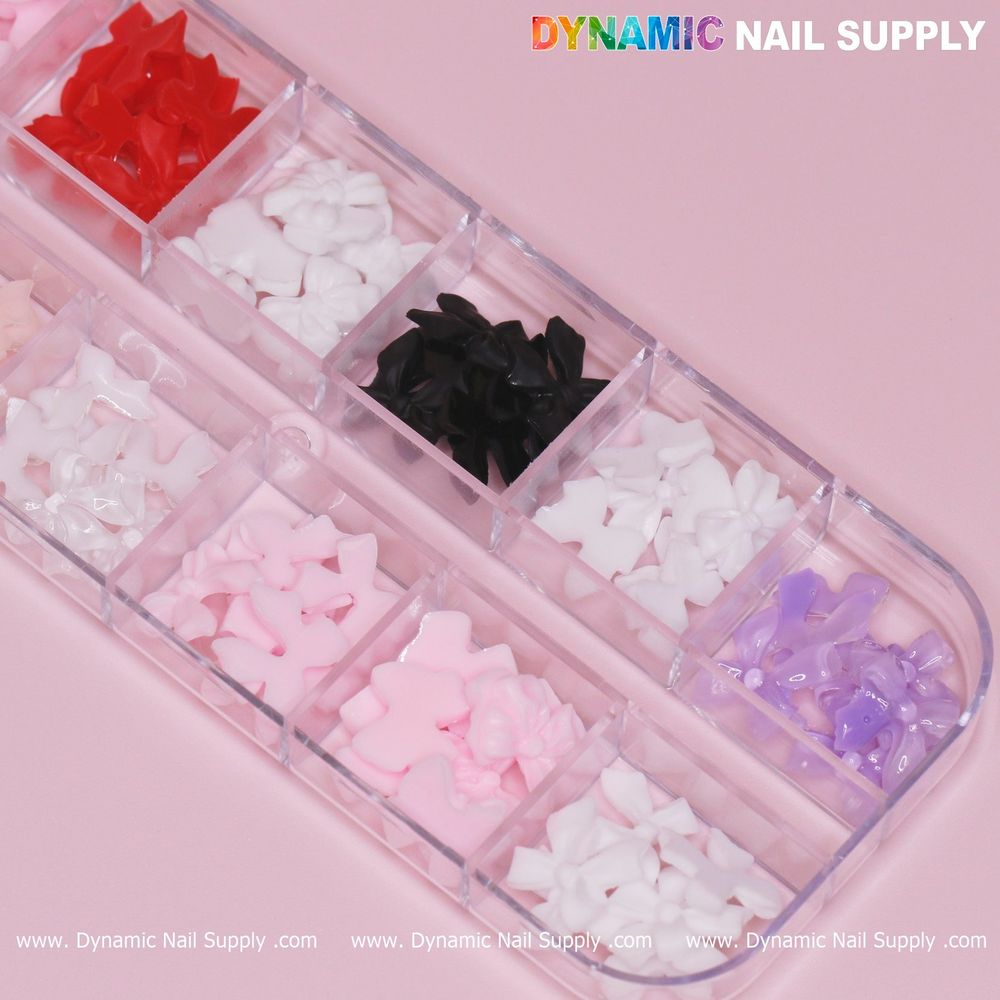 mixed resin bow nail charms pack - 4