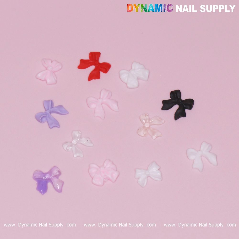 mixed resin bow nail charms pack - 5
