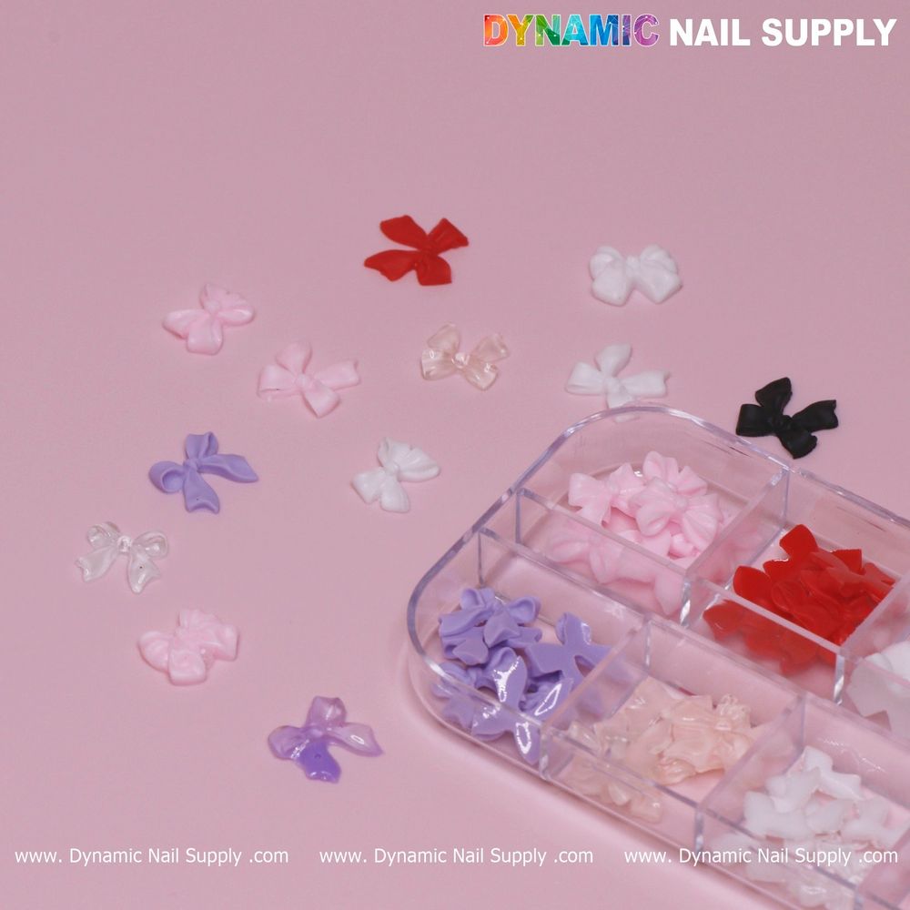mixed resin bow nail charms pack - 7