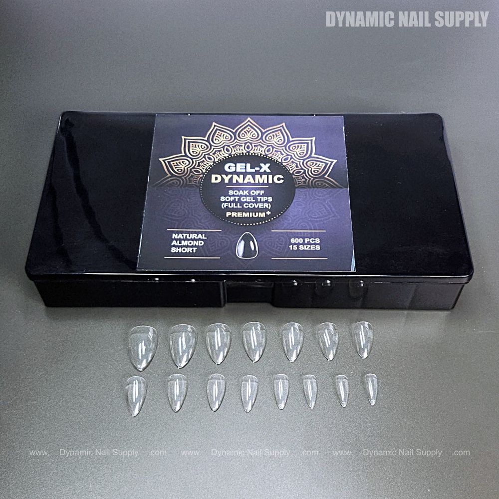 short almond clear Gel-X tips - 12