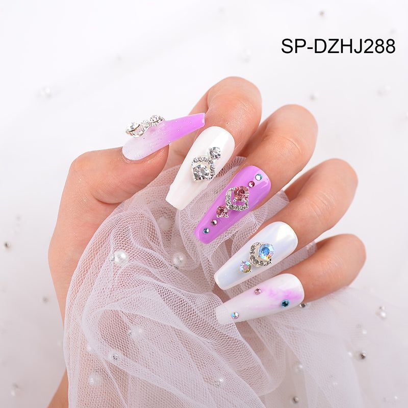water drop rhinestone nail charms set - 2
