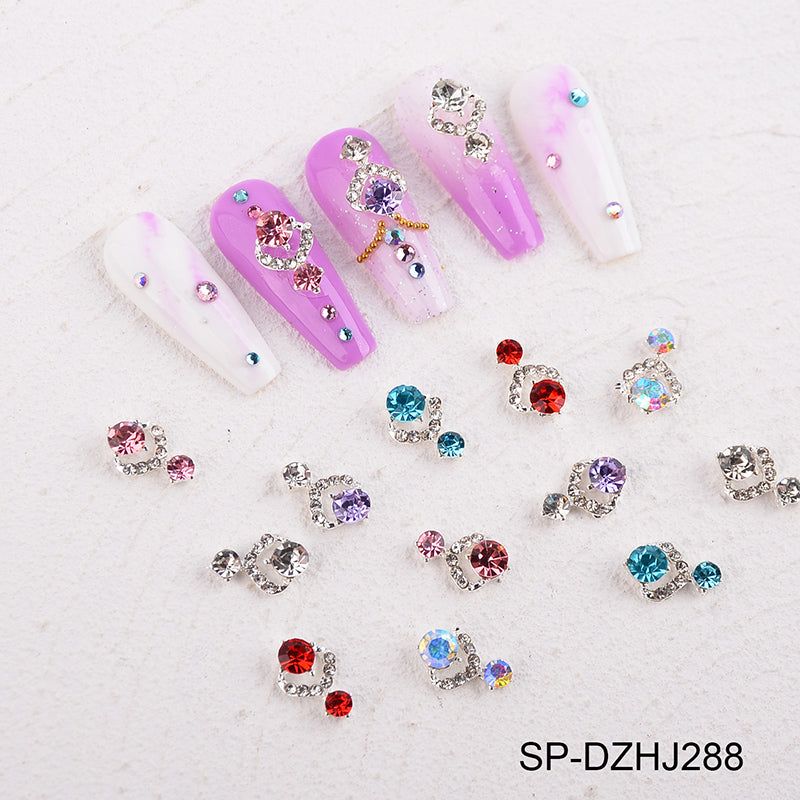 water drop rhinestone nail charms set - 5