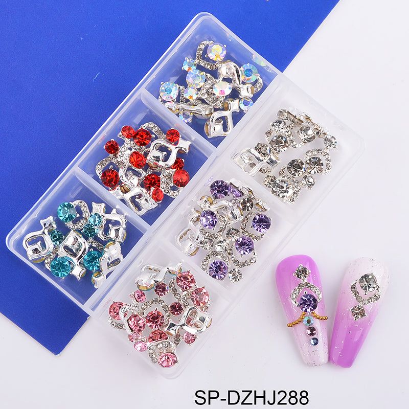water drop rhinestone nail charms set - 6