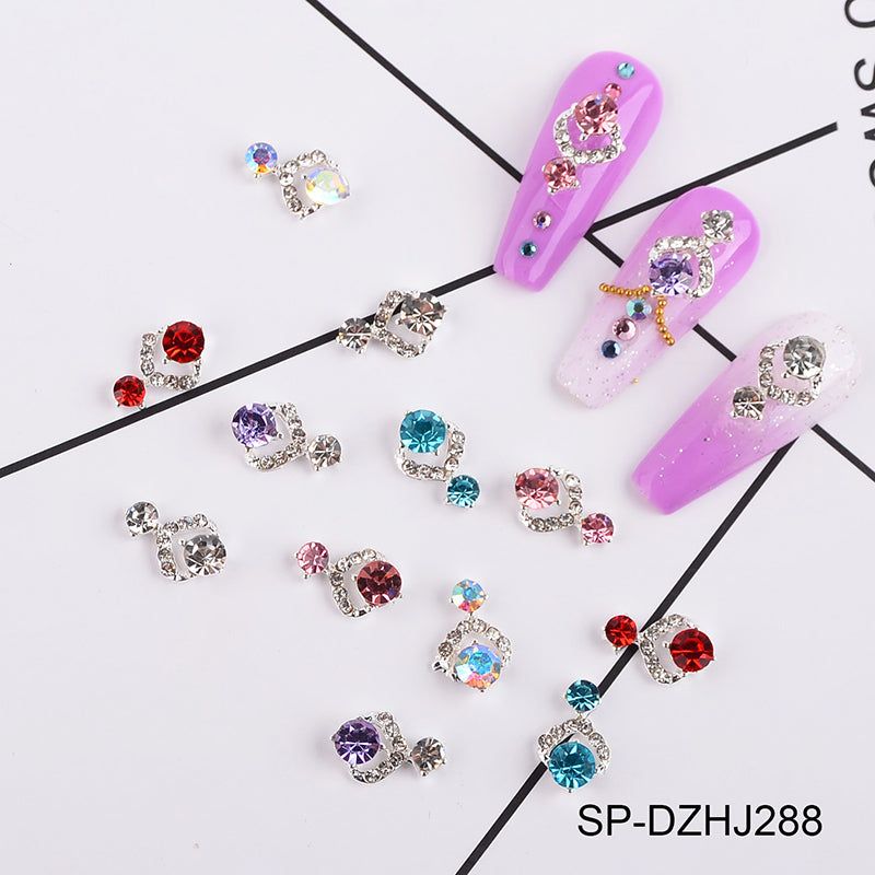 water drop rhinestone nail charms set - 7
